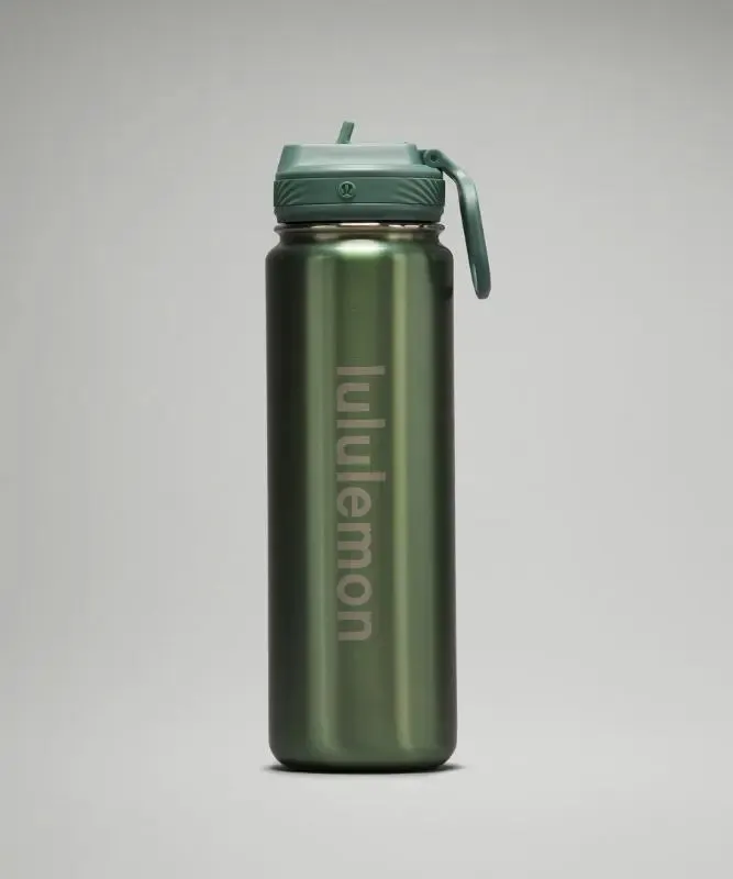 lululemon – Back to Life Sport Bottle 24oz Straw Lid – Color Grey/Green/Pastel