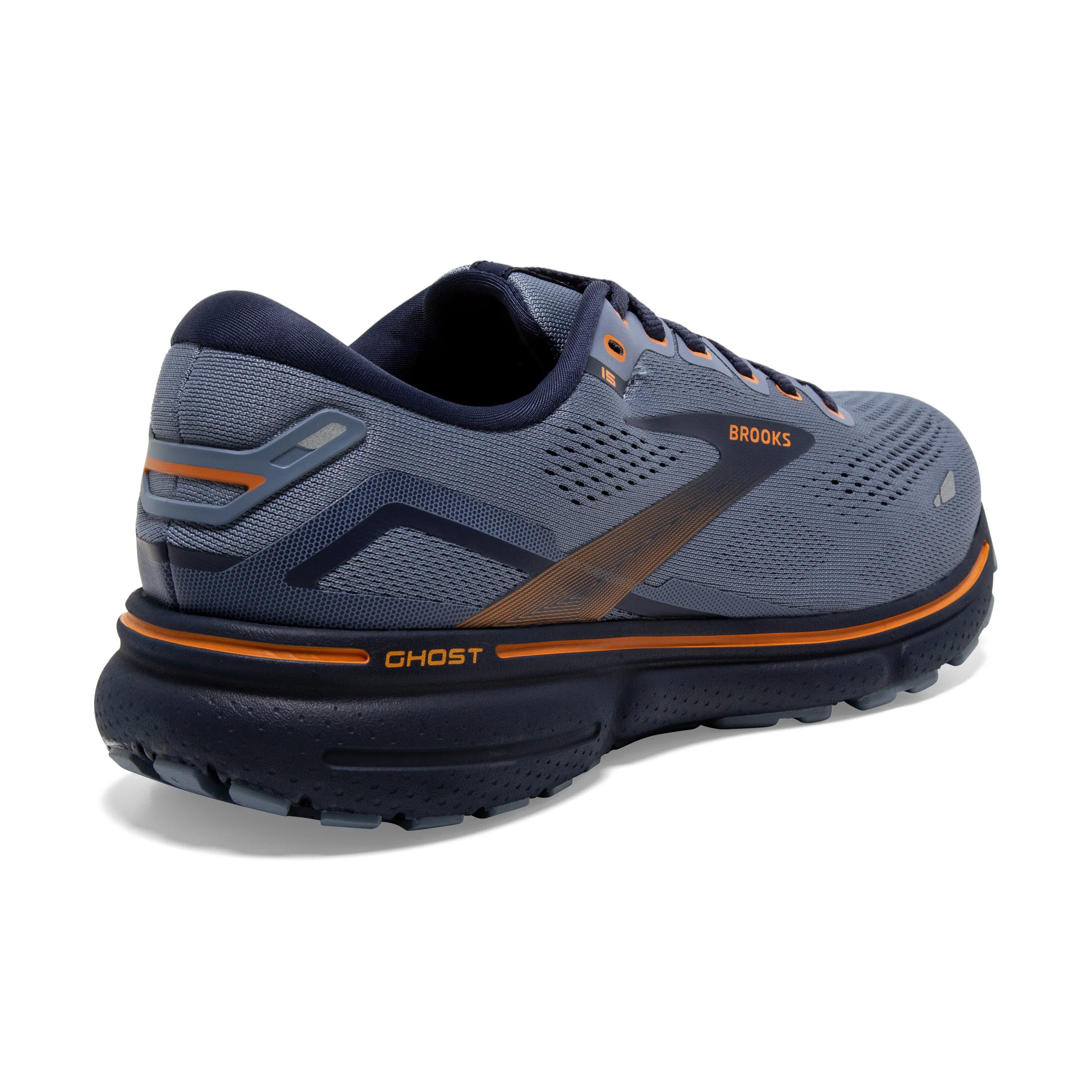 Men's Brooks Ghost 15 1103932E025 Color: Flintstone/Peacoat/Oak (WIDE WIDTH)