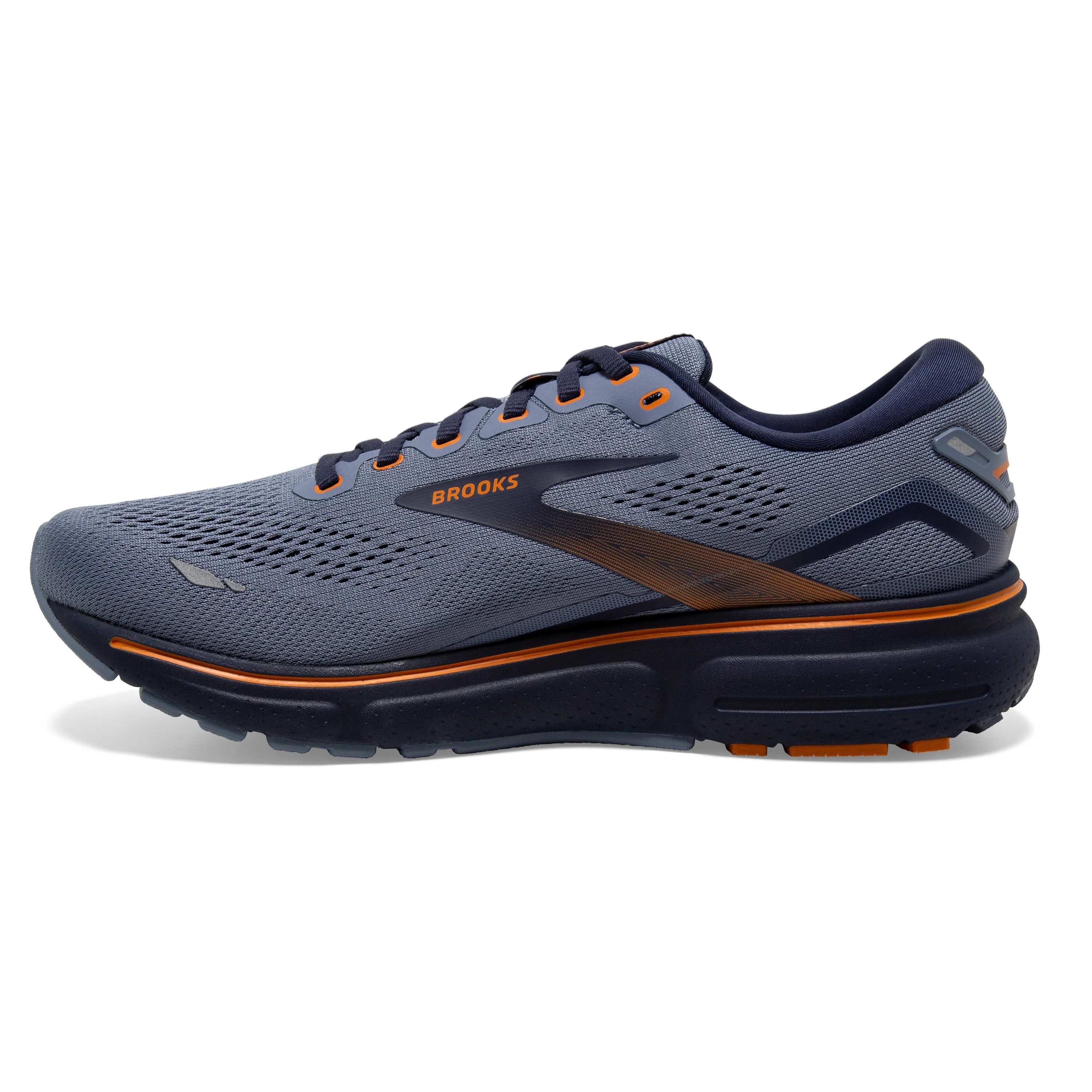 Men's Brooks Ghost 15 1103932E025 Color: Flintstone/Peacoat/Oak (WIDE WIDTH)