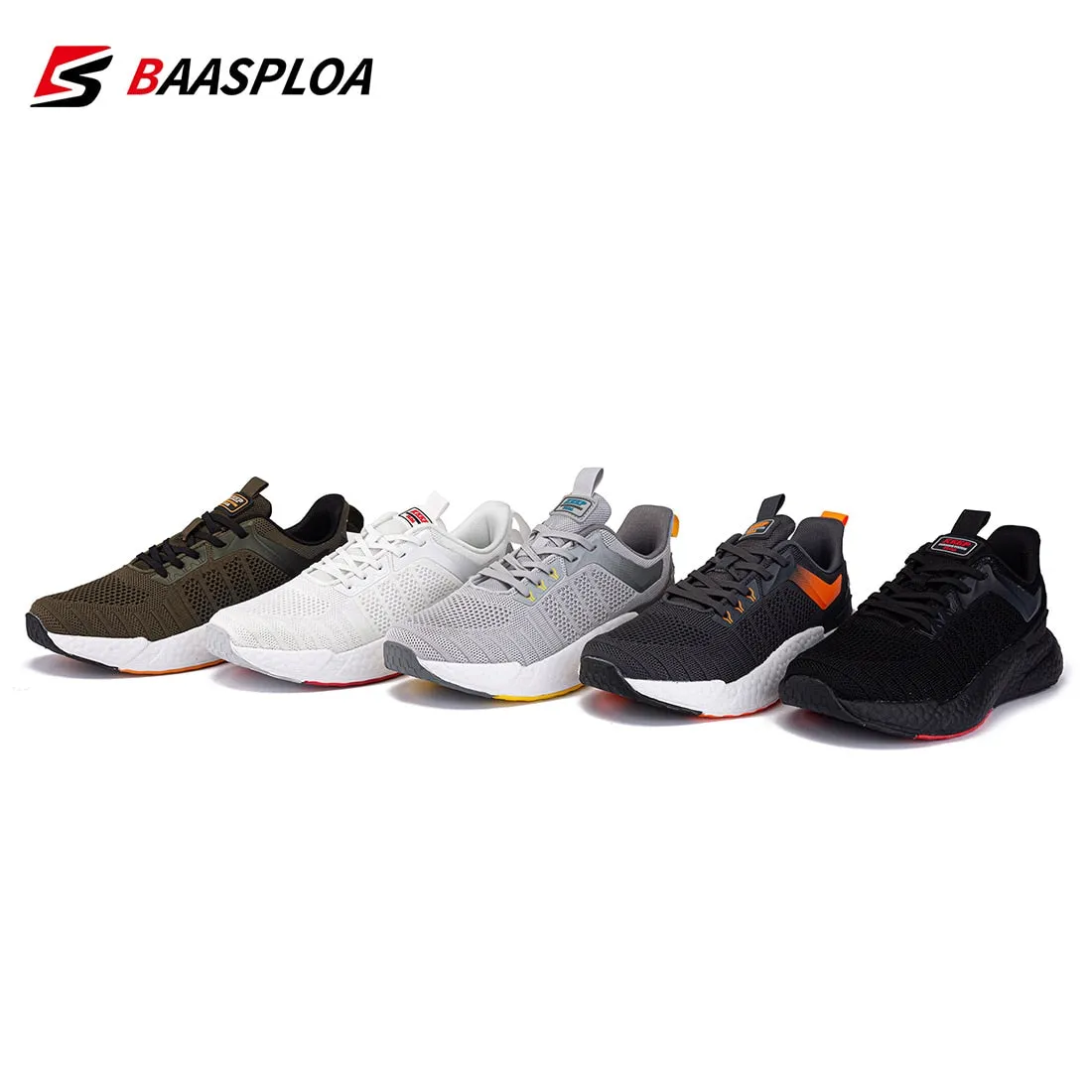 Men's Comfortable Knit Walking Shoes Breathable Fashion Sneaker Anti-Slip Shock-Absorbing Casual Sneakers Shoes