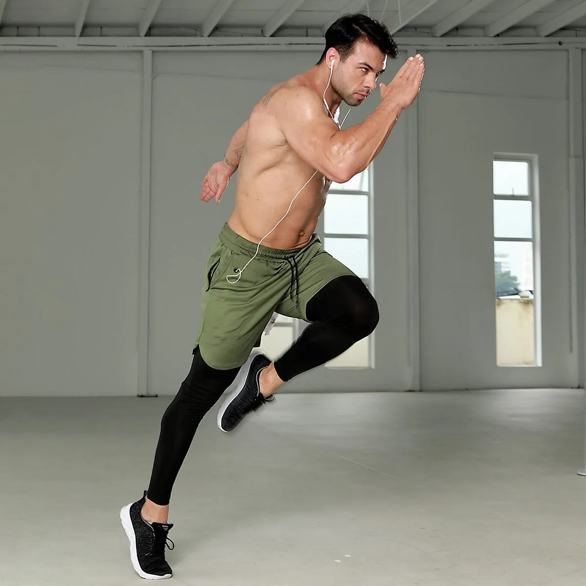 Men's Gym Pants Outdoor Tights Double-Layer Quick Drying Bodybuilding Casual Fitness Running Workout Basketball Sweatpants