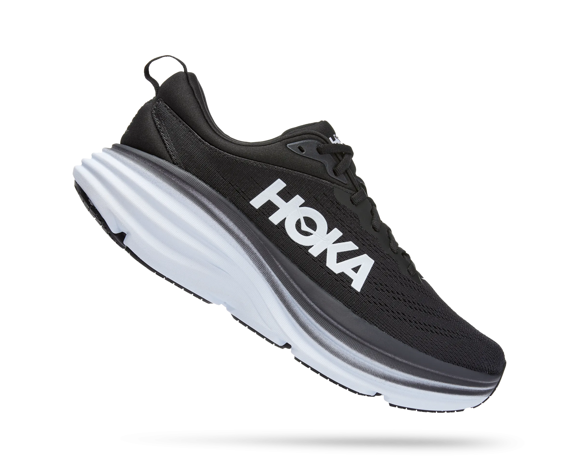 Men's Hoka Bondi 8 Color: Black / White