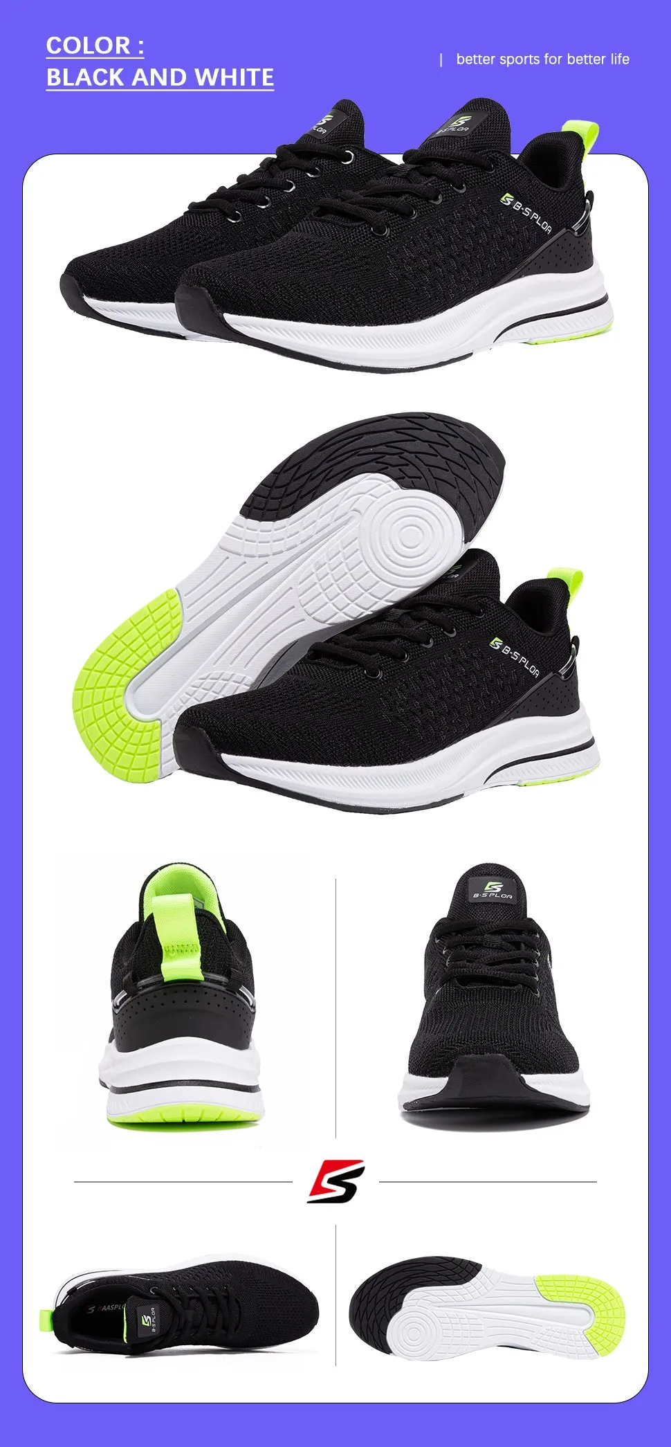 Men's Knit Casual Walking Breathable Trendy Sneakers Original Light Shock Absorption Male Tennis Shoes