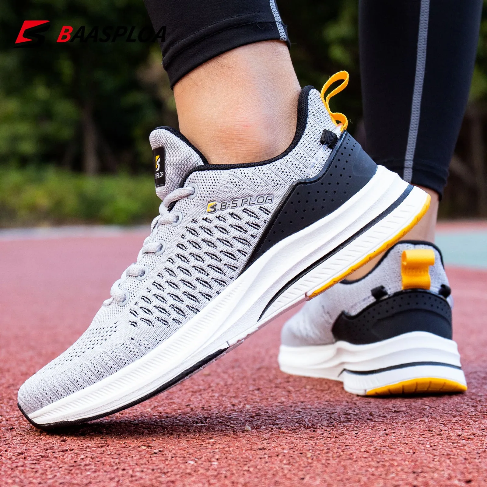 Men's Knit Casual Walking Breathable Trendy Sneakers Original Light Shock Absorption Male Tennis Shoes