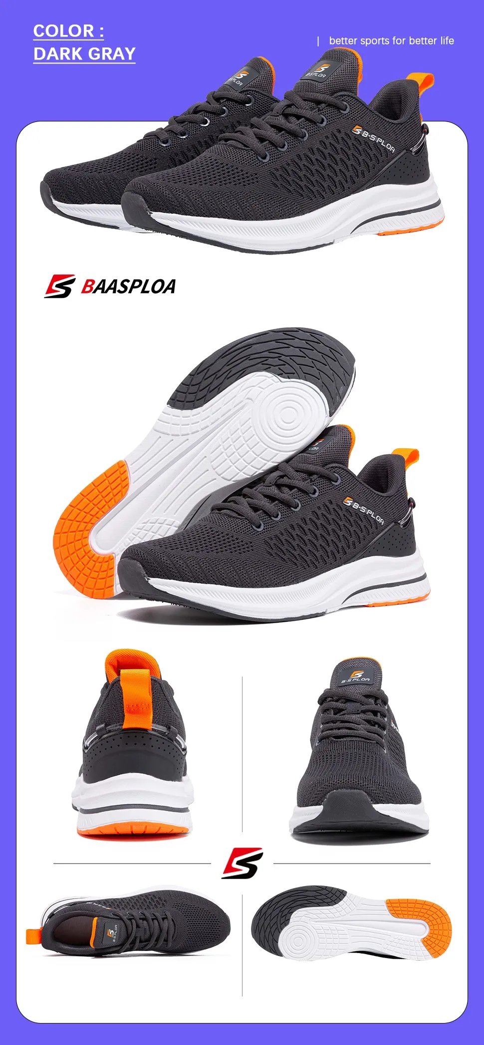 Men's Knit Casual Walking Breathable Trendy Sneakers Original Light Shock Absorption Male Tennis Shoes