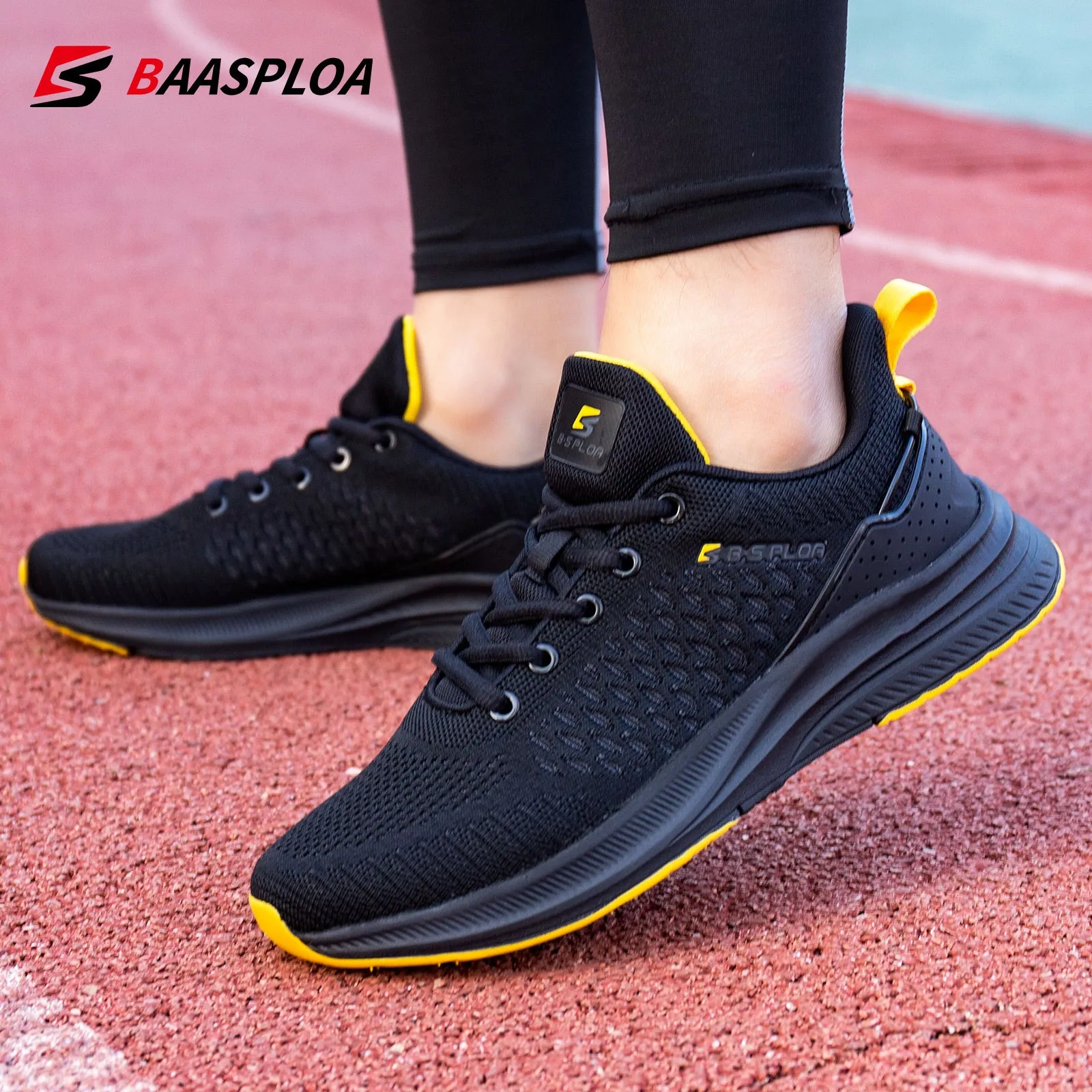 Men's Knit Casual Walking Breathable Trendy Sneakers Original Light Shock Absorption Male Tennis Shoes