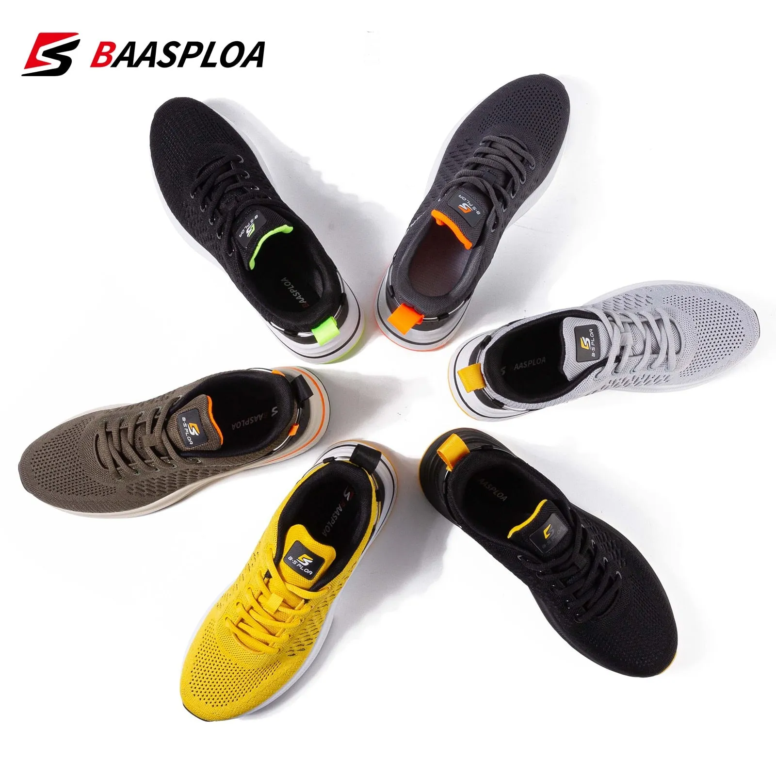 Men's Knit Casual Walking Breathable Trendy Sneakers Original Light Shock Absorption Male Tennis Shoes