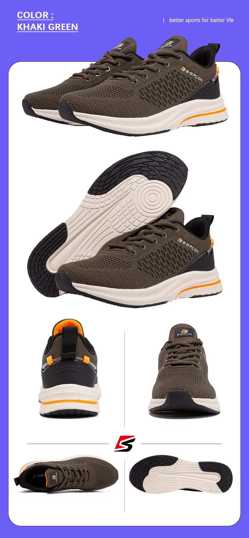 Men's Knit Casual Walking Breathable Trendy Sneakers Original Light Shock Absorption Male Tennis Shoes