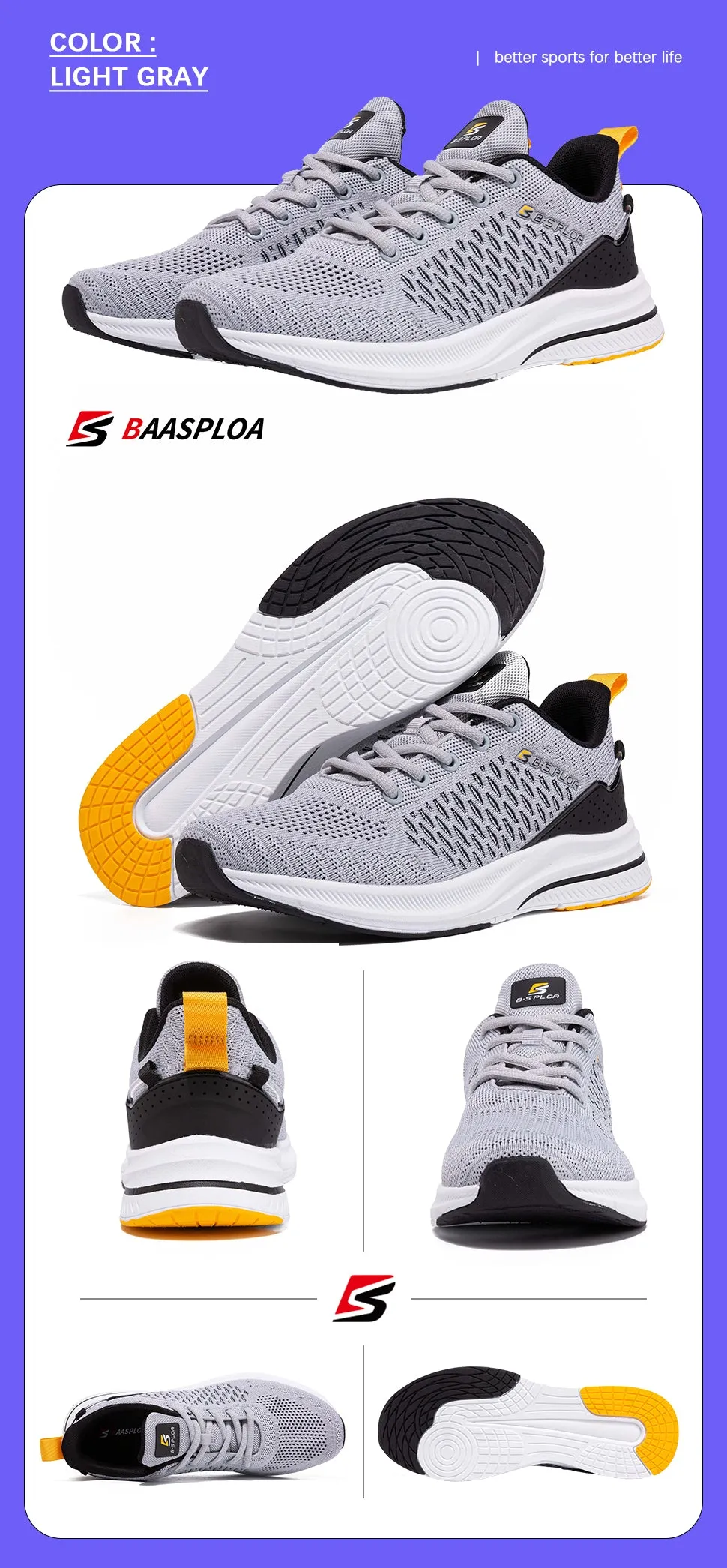 Men's Knit Casual Walking Breathable Trendy Sneakers Original Light Shock Absorption Male Tennis Shoes