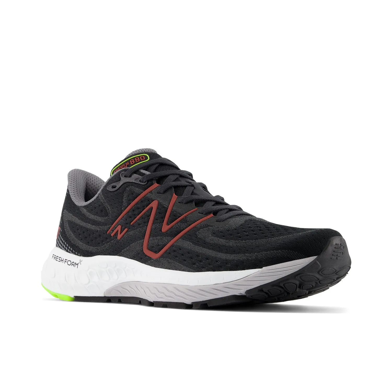 Men's New Balance Fresh Foam X 880v13 Color: Black with Brick Red