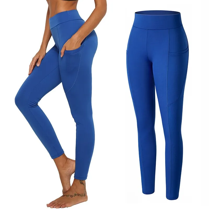 MISS MOLY   Ankle Length Mid-Waist Push-up Fitness Leggings with Pocket