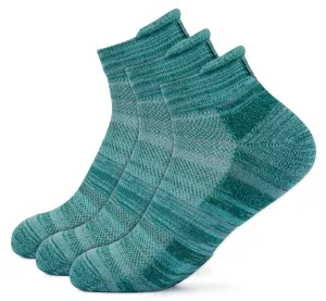 Mush Bamboo Ultra Soft, Anti Odor, Breathable, Anti Blister Ankle Socks for Men & Women for Casual & Sports Wear (Pack of 3, Melange Green)