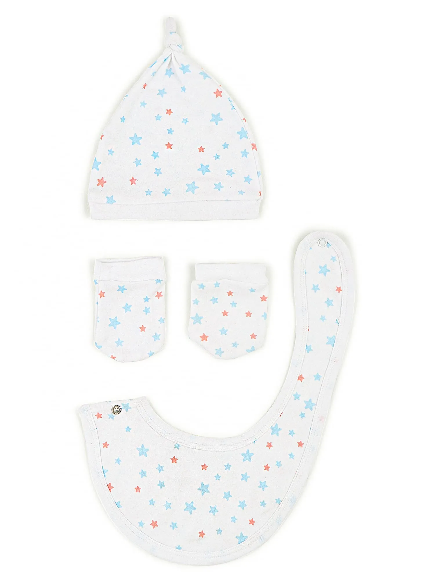 Mush Ultra Soft Bamboo Unisex Mittens, Socks & Caps Combo Set for New Born Baby/Kids (Pack of 6, (3-6 Month, Stary Night & Daylight)