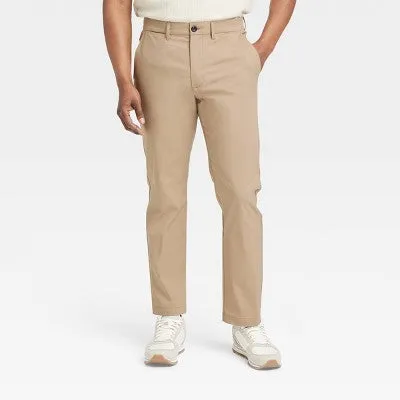 New - Goodfellow & Co Mens Slim Straight Chino Pants Quick Dry Stain Wrinkle Resistant