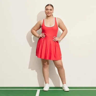 New - Prince Pickleball Women's Cross-Back Pleated Dress - Red XXL