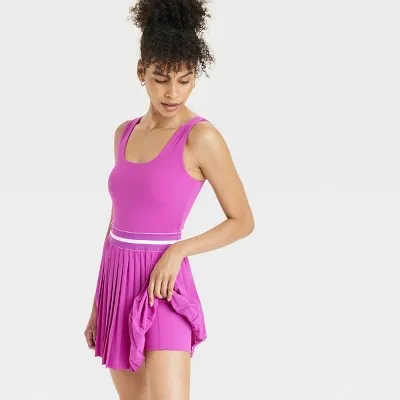 New - Women's Pleated Active Dress - All In Motion Dark Violet XS