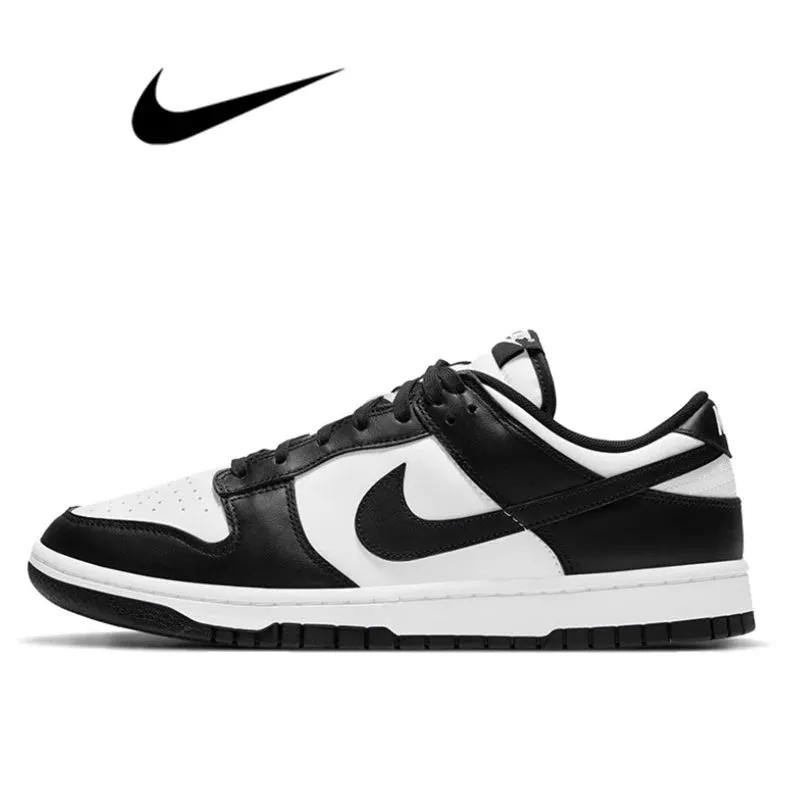 Nike Dunk Black White Panda Skateboarding Shoes - Classics for Men, Genuine Leather, Non-Slip, Comfortable SB Running Sneakers