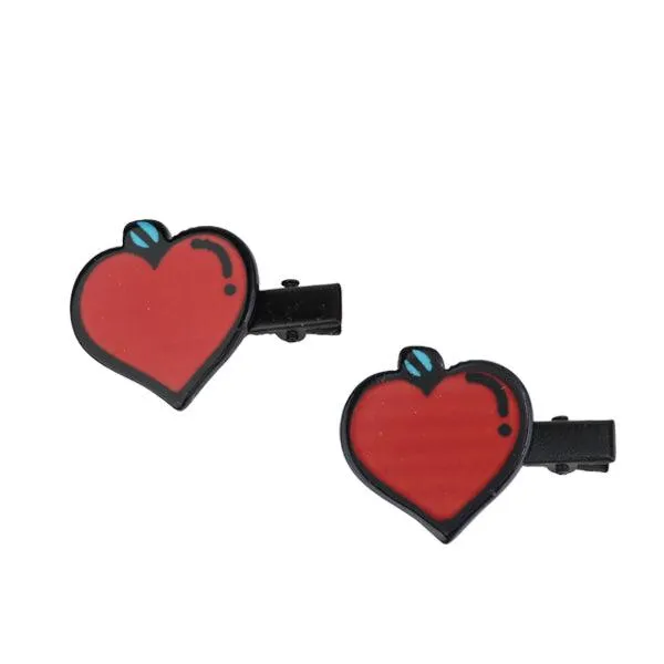 RED HEART SHAPE HAIR CLIP FOR GIRLS