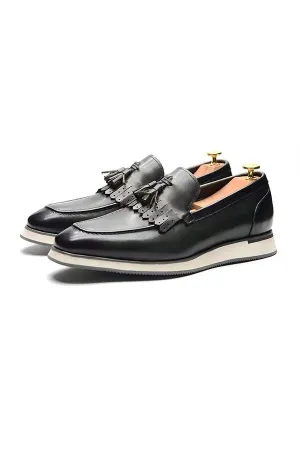 Sleek Slip-On Cow Leather Dress Shoes