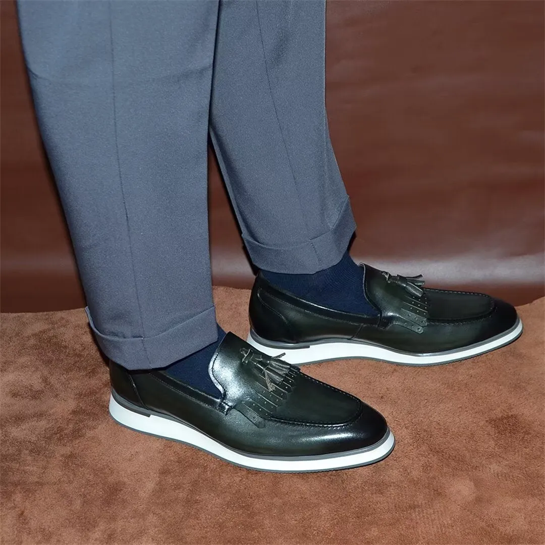 Sleek Slip-On Cow Leather Dress Shoes