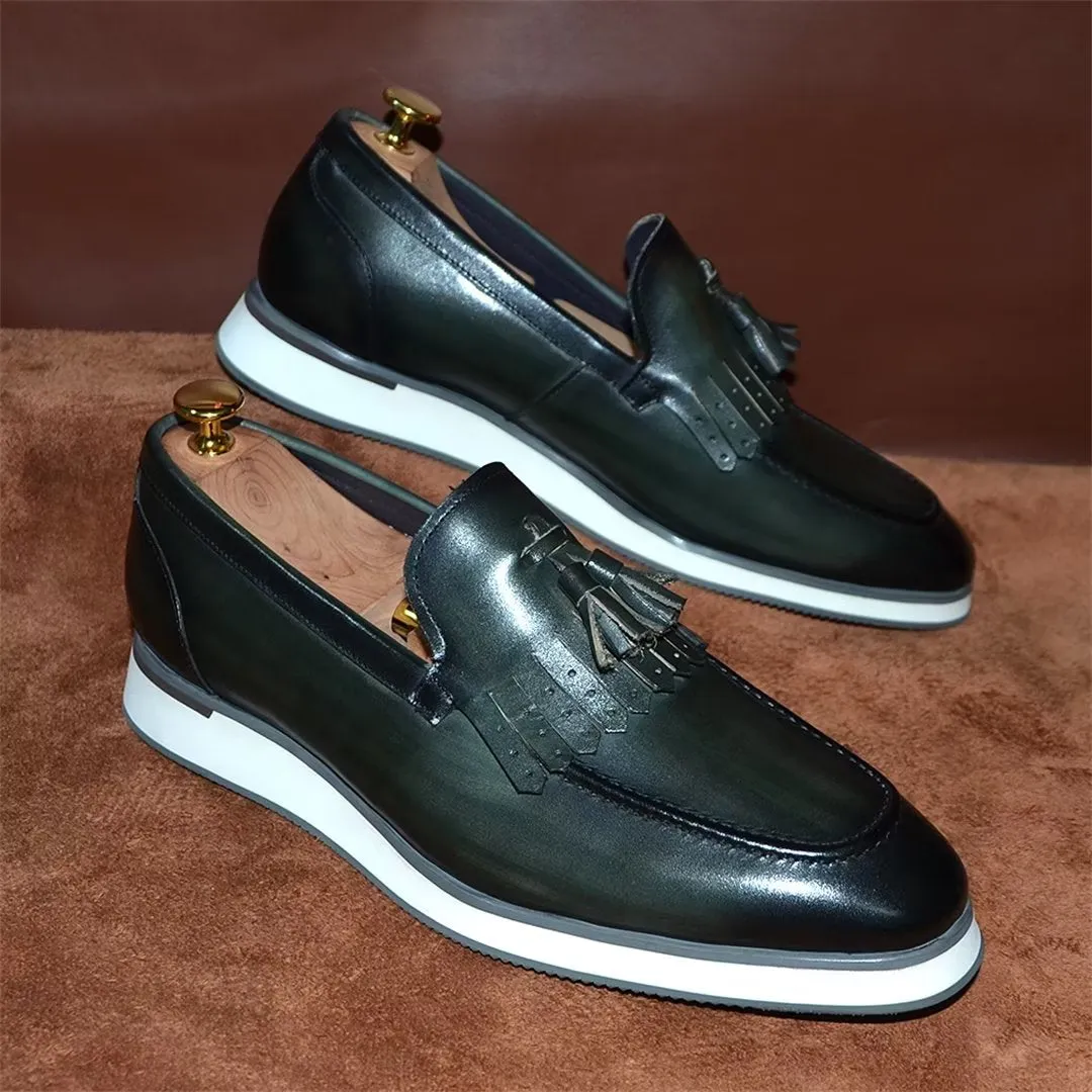 Sleek Slip-On Cow Leather Dress Shoes