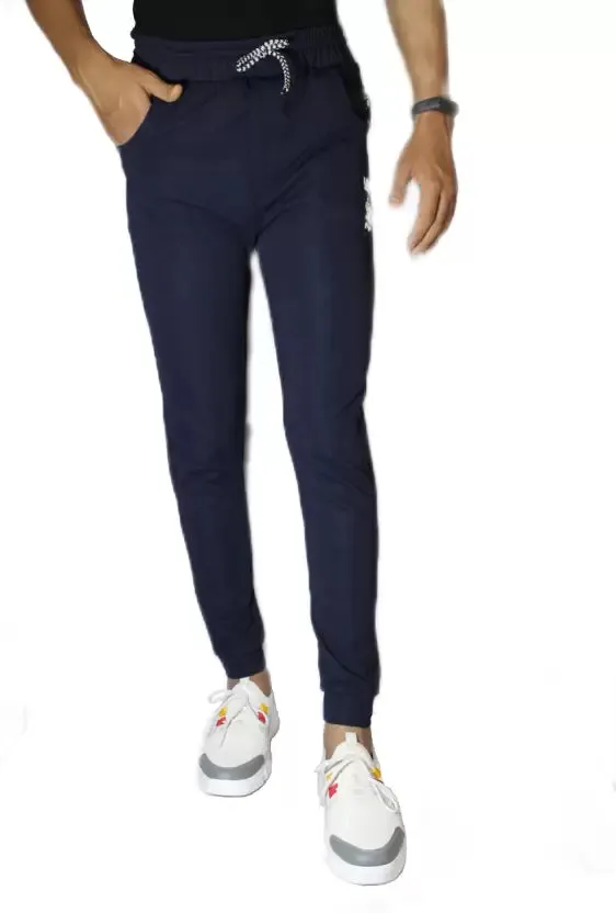 Solid Men Blue Track Pants