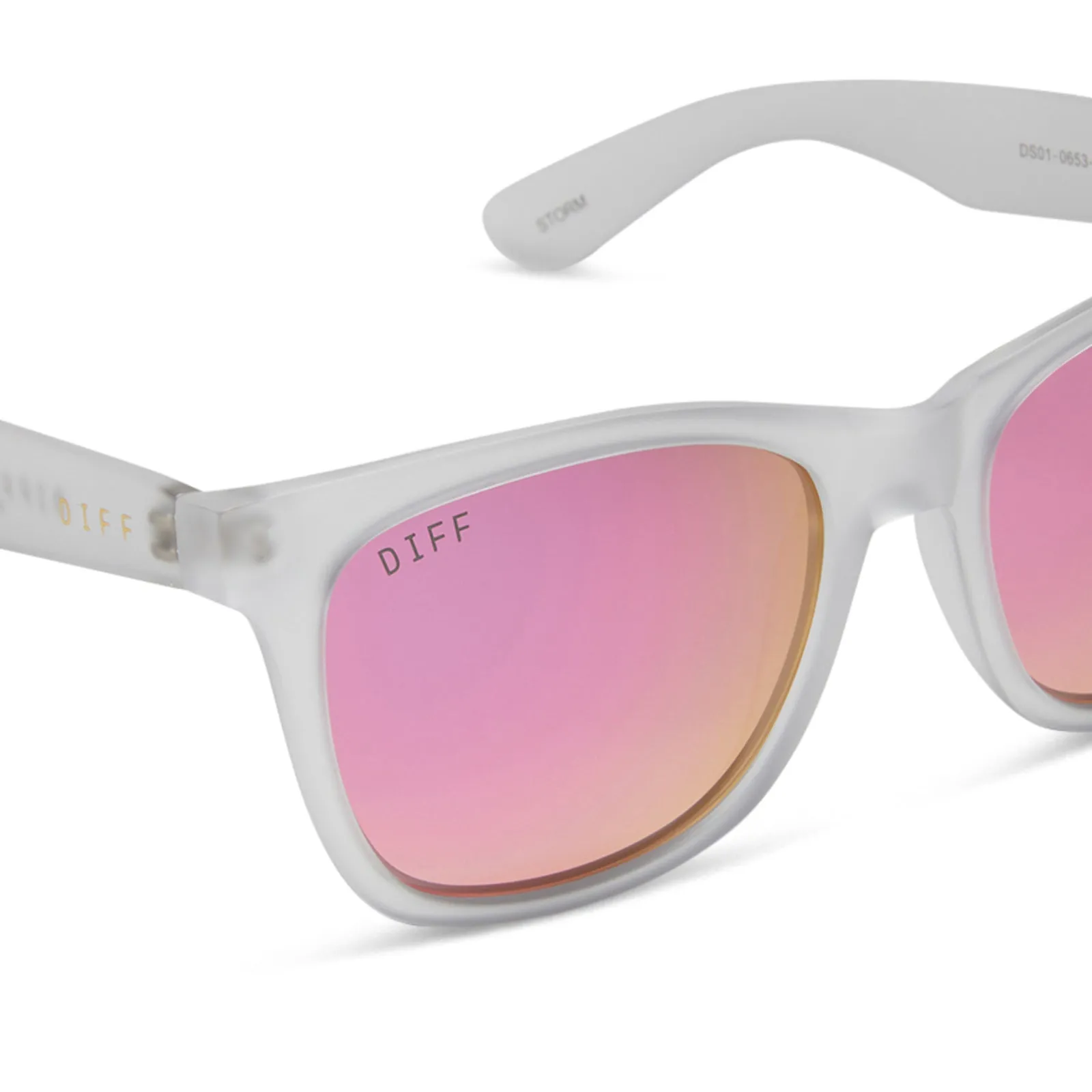 STORM - FROSTY MATTE CRYSTAL CLEAR   PINK MIRROR   POLARIZED SUNGLASSES