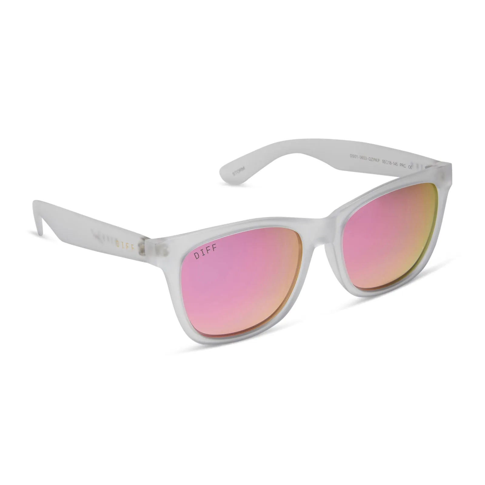 STORM - FROSTY MATTE CRYSTAL CLEAR   PINK MIRROR   POLARIZED SUNGLASSES