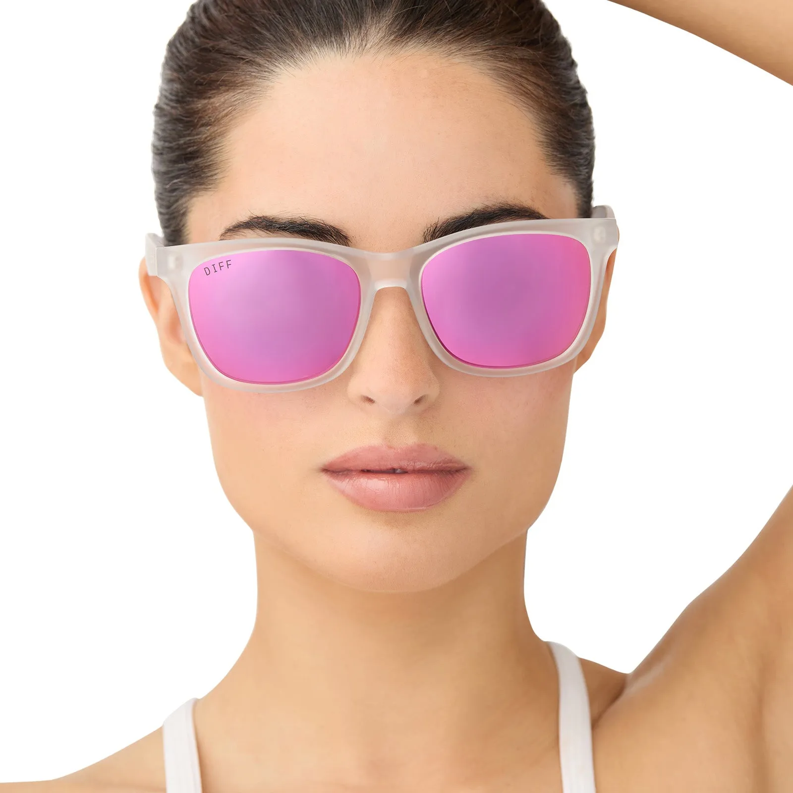 STORM - FROSTY MATTE CRYSTAL CLEAR   PINK MIRROR   POLARIZED SUNGLASSES