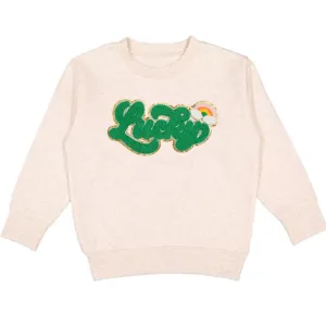 Sweet Wink ADULT Natural LUCKY Script Patch Sweatshirt