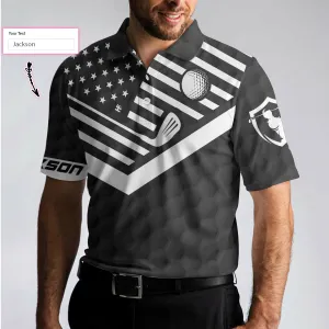 Talk Birdie To Me Custom Polo Shirt, Personalized Black American Flag Golf Shirt For Men Coolspod