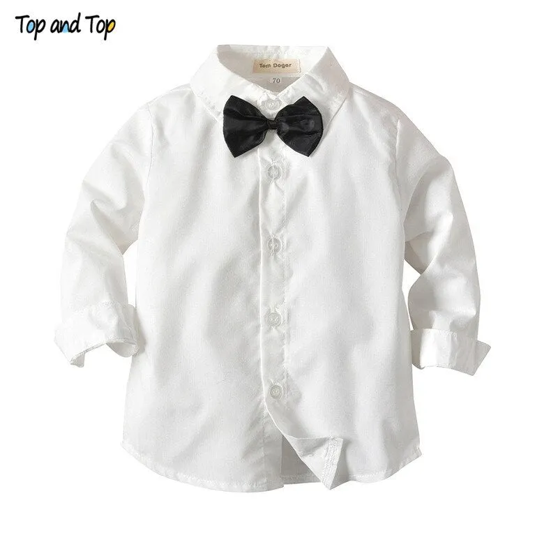 Top and Top Fashion Autumn Infant Clothing Set Kids Baby Boy Suit Gentleman Wedding Formal Vest Tie Shirt Pant 4Pcs Clothes Sets