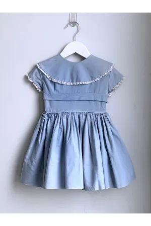 Vintage 50’s Baby Blue Dress w/Lace & Rhinestone Details - Approx Size 2 or 3