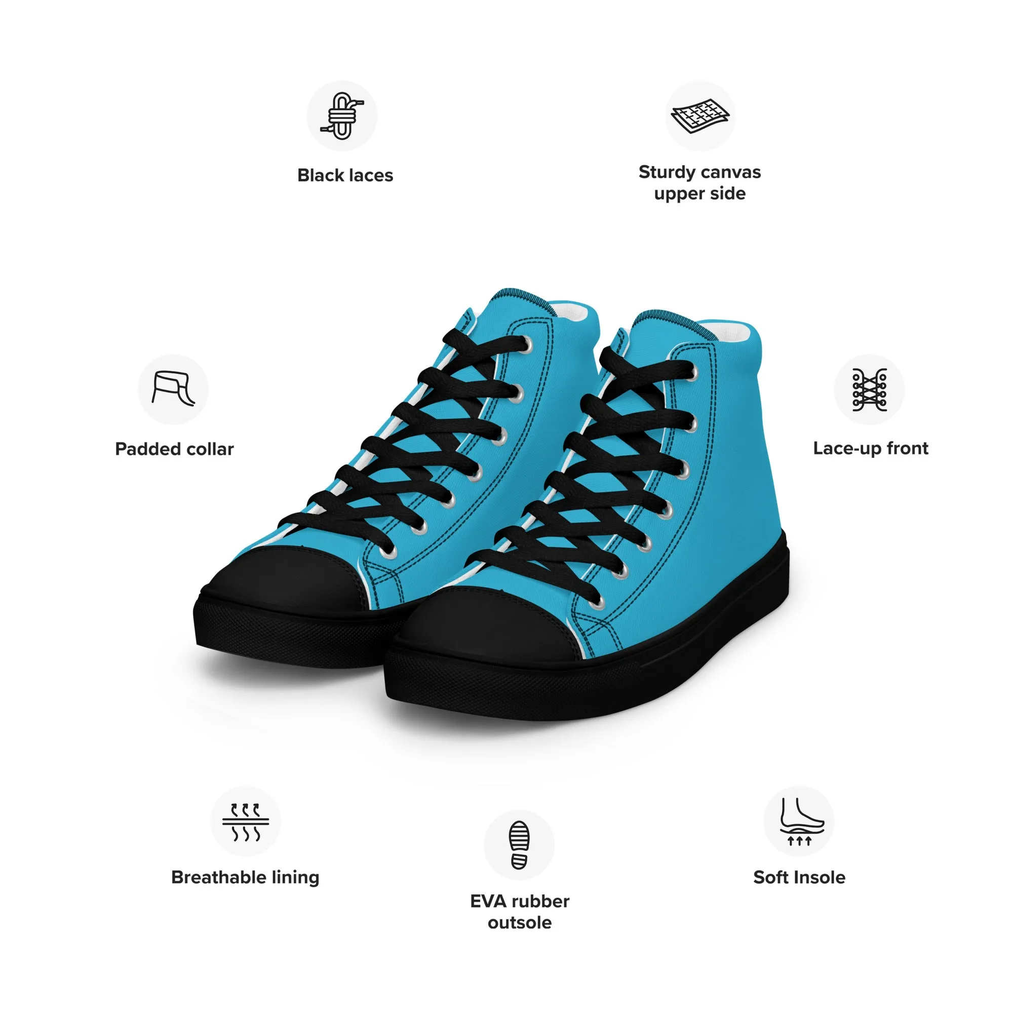 Women’s Aqua Blue High Top Shoes