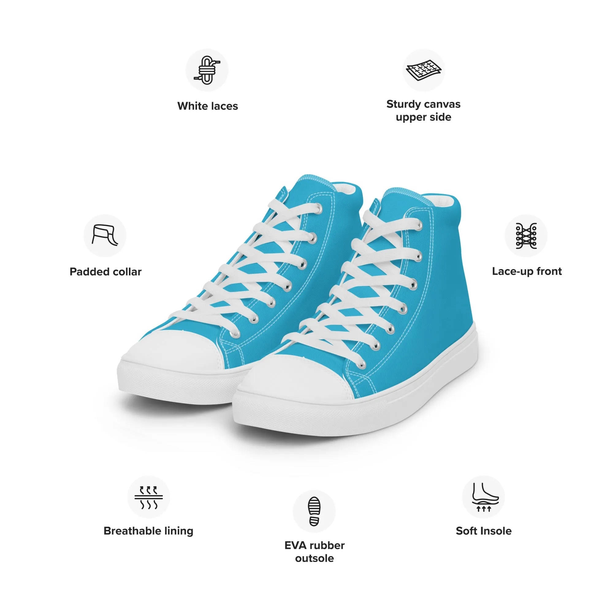 Women’s Aqua Blue High Top Shoes