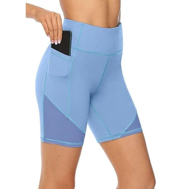 Women's High Waist Yoga Short - Abdomen Control Training Running Yoga Leggings (4U32)