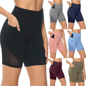 Women's High Waist Yoga Short - Abdomen Control Training Running Yoga Leggings (4U32)