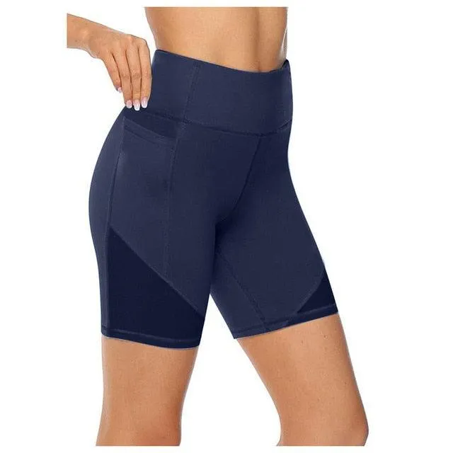 Women's High Waist Yoga Short - Abdomen Control Training Running Yoga Leggings (4U32)