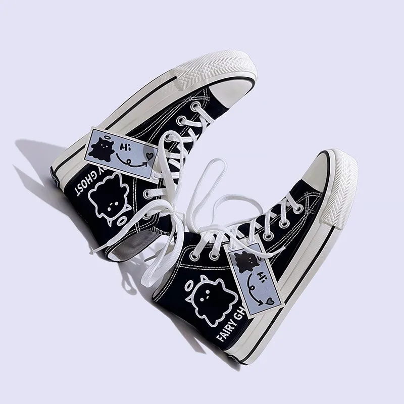 Womens Mens Students Fairy Ghost High Top Canvas Sneakers