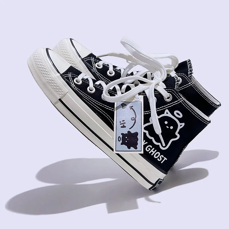 Womens Mens Students Fairy Ghost High Top Canvas Sneakers