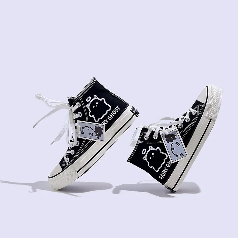 Womens Mens Students Fairy Ghost High Top Canvas Sneakers