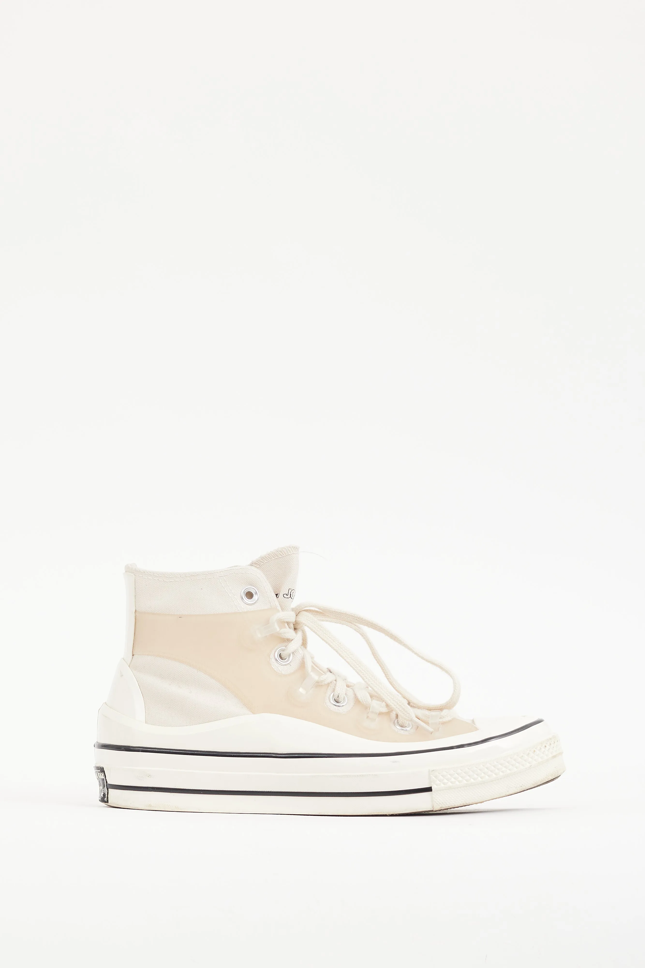 X Kim Jones Beige & Cream Canvas & Rubber High Top Sneaker