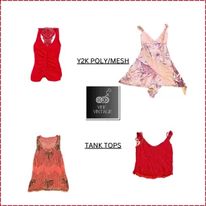 Y2K Tank Tops (Pink & Red) - 13 Pcs