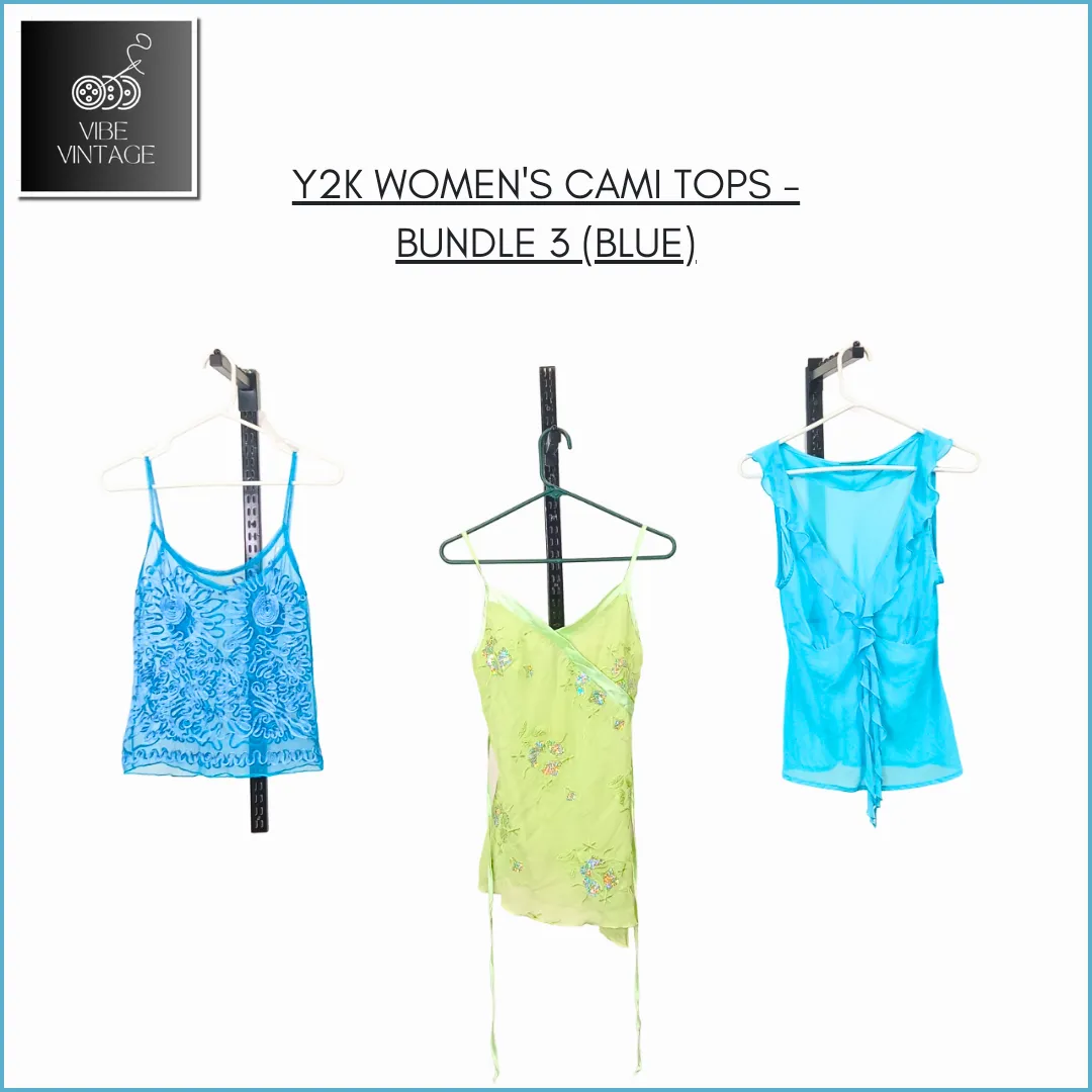 Y2K WOMEN'S CAMI TOPS - BUNDLE 3 (BLUE) - 10 PCS