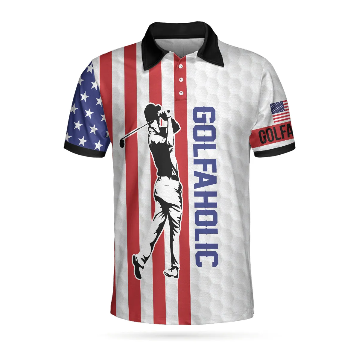 Your Hole Is My Goal Golfaholic American Flag Polo Shirt, Patriotic Golf Shirt For Men Coolspod